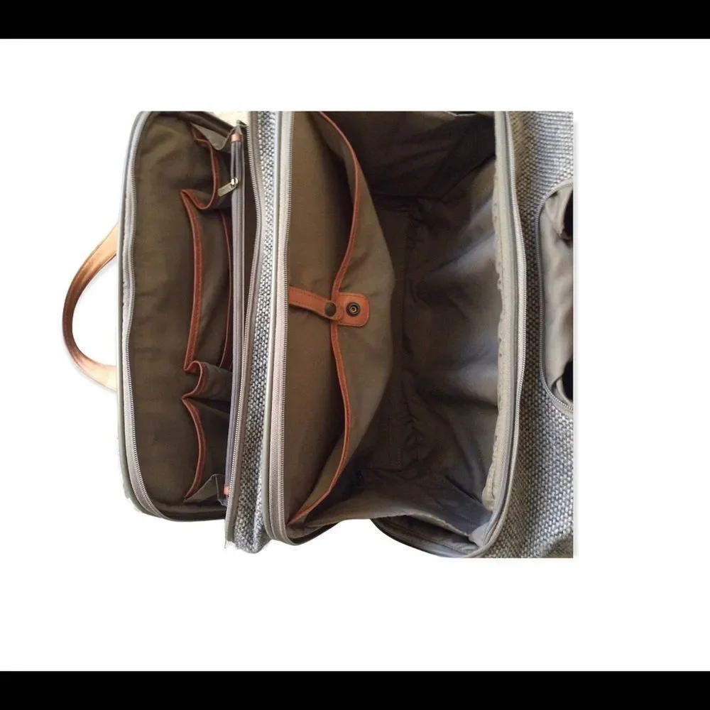 Vintage Hartmann Mobile Office tweed/leather Wheeled Carry On Bag